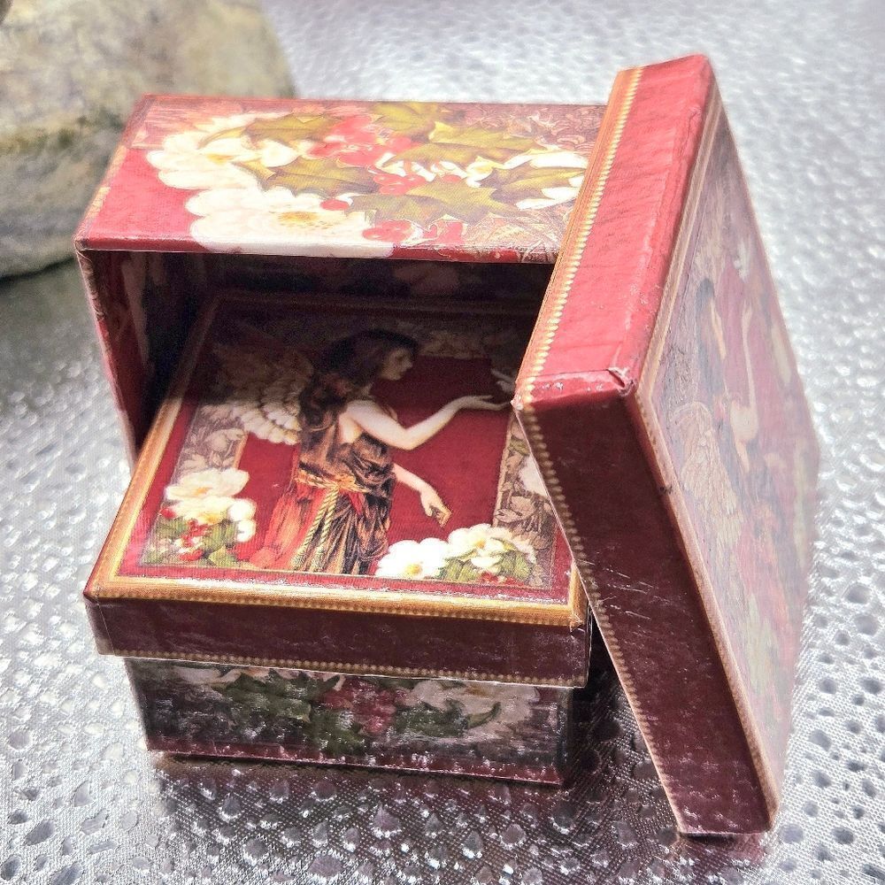 "5/$25" Set Of 2 Lindy Bowman Company Small Christmas Angel Nesting Boxes 2001